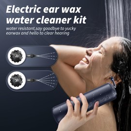 Ear Wax Removal - Electric Ear Cleaner - Ear Irrigation Kit Safe Ear Irrigation Flushing System with 4 Pressure Settings - Effective Ear Wax Removal Tool for Earwax Buildup (Dark Blue)