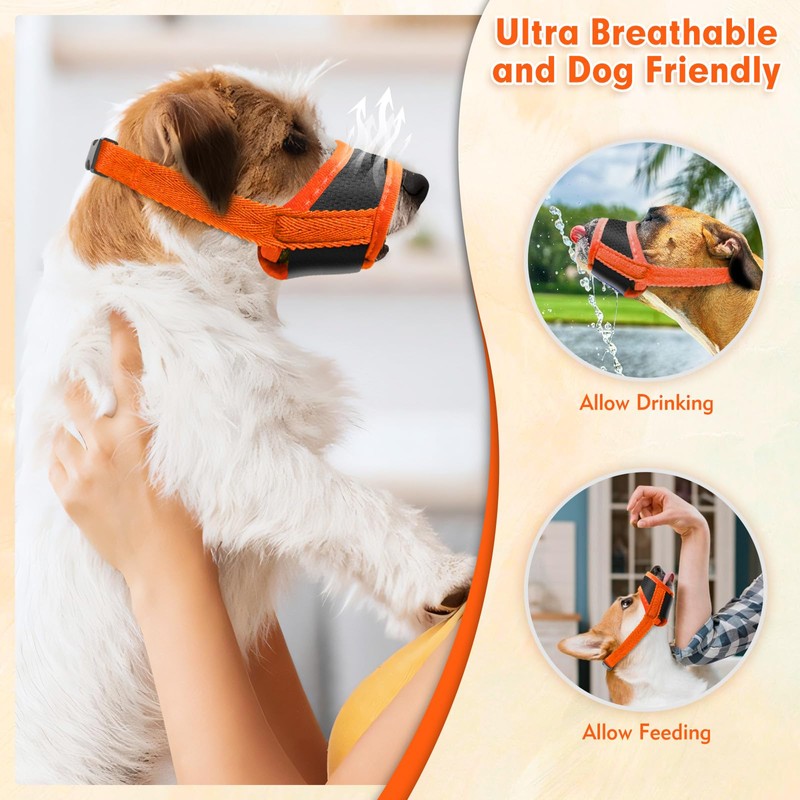 Adjustable Anti Bark Muzzle for Small Dogs - Breathable Mesh