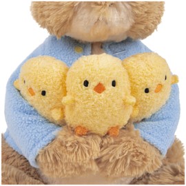 GUND Beatrix Potter Peter Rabbit Holding Chicks Plush, Stuffed Animal for Ages 1 and Up, Brown/Blue, 9.5”