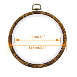 GYUNXI Embroidery Hoops 4 Pcs 5.3 Inch Cross Stitch Hoop Round Imitated Wood Display Frame Kits Plastic Cross Stitch Supplies for Art Craft Sewing Hanging ,Christmas Decorations