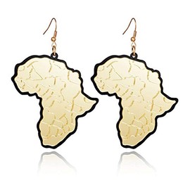 African Map Earrings Acrylic African Map Shape Dangle Drop Earrings for Women Girls Hip Hop Jewelry Gifts