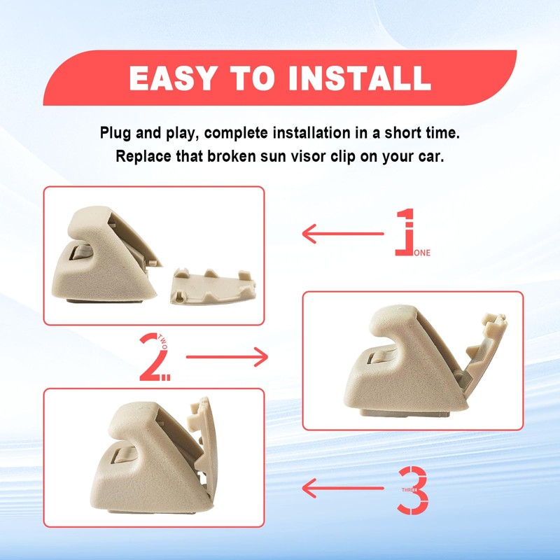 SYudwen 2PCS Interior Sun Visor Hook Clips, Sun Visor Support