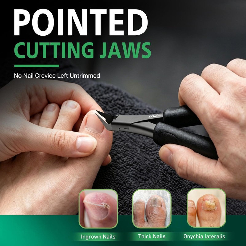 BALUCA Straight Edge Toenail Clippers for Thick Nails & Ingrown
