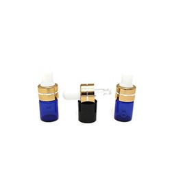 HEALTHY SOLUTIONS GLASSWARE 144 - Cobalt Blue (deep) 2ml Glass Bottles with 144 Gold/White Droppers