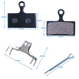 Selyse 4 Pairs Brake Pad Bicycle Disc Brake Pads Resin Half Metal Mountain Bike Disc Brake Pads & Spring for Shimano M615, M666, M675, M785, M960, M985, M988