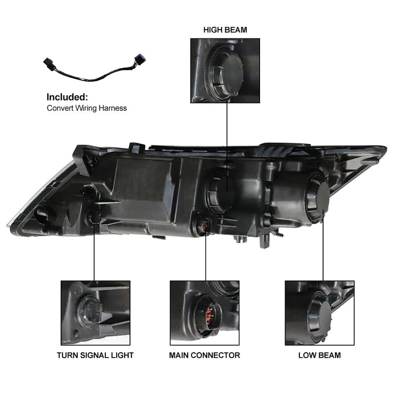 OUKANING - For 2014 2015 Kia Optima Halogen Projector Headlight