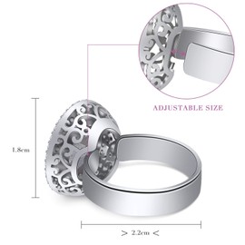 SUE'S SECRET Birthstone Rings with Shining Crystal Women Cocktail Solitaire Ring Dress Ring Adjustable Astrology Theme Valentine's Day