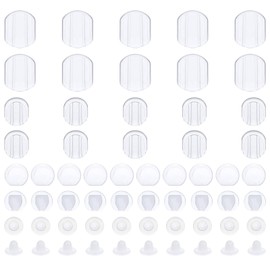 60 Pieces Earring Pads for Clip On Earrings 6 Sizes Silicone Clip-On Earring Backs Clear Silicone Comfort Earring Cushions Earring Covers for Sports Clips On Earrings（Clear）