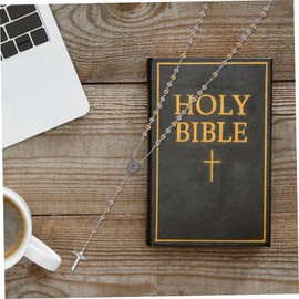 Abaodam Men's Jewelry Stainless Steel Baptism Rosary Chain Catholic Prayer Necklace for Boys Girls