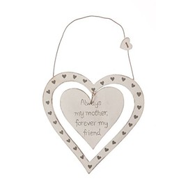 'Always My Mother, Forever My Friend' Heart Plaque Shabby Chic
