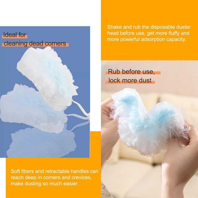 Jogoico Flash Dust Magnet Refills 20PCS Fluffy Dusters Refills Disposable