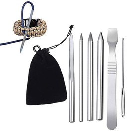 Pack of 6 Paracord Needles, Splicing Needles, Stainless Steel Paracord Needles, Paracord Sewing Needles, Paracord Set, Paracord Accessories, Paracord Lacing Stitch Needle, Paracord Smoothing Tool for