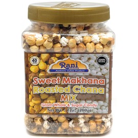 Rani Roasted Chana (Chickpeas) Sweet Mix Flavor 14oz (400g) PET Jar ~ All Natural | Vegan | No Preservatives | Gluten Friendly | Indian Origin | Ready to Eat