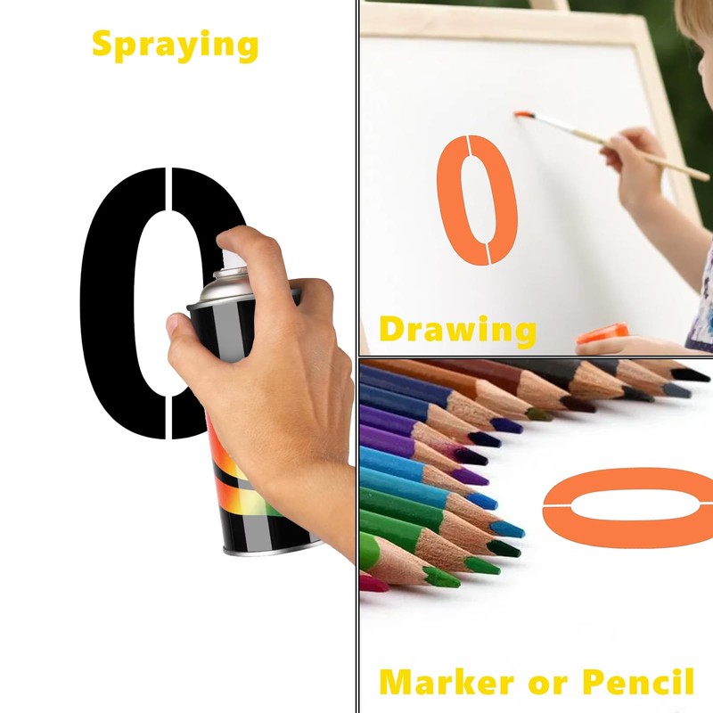 8 Inch Number Stencils for Painting, 0-9 Address Number Stencil