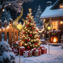 HOMEIMPRO Outdoor Garden Solar Lights Stake Waterproof, Mothers Day Gifts Mom, Crackle Glass Metal Flower LED Yard Art Ornaments Lights for Pathway, Lawn or Courtyard,Gardening Gifts Women (Bronze)