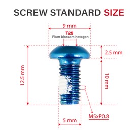 CNCLOL MTB Disc Rotor Bolts，M5x10mm Brake Rotor Screws，12Pcs Steel Rotor Bolts for Bike（red/blue/orange/green/Black/gold）