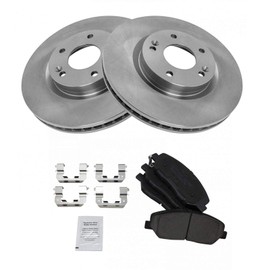TRQ Front Brake Pad & Rotor Kit Brake Pads Brake Rotor Ceramic Compatible with 2007-2009 Hyundai Santa Fe