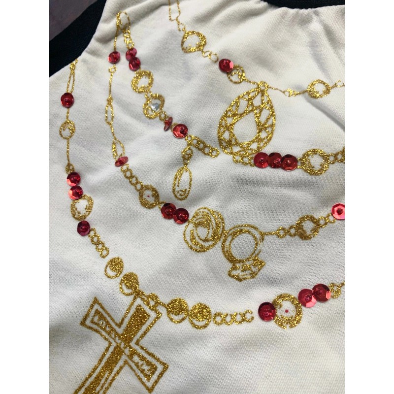 Pet Fashion Sparkly Jewel Embellished Necklace T-Shirt for Dog Cat