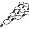 Multi-purpose Black Round Curtain Clip Rings for Curtain Rods 10 pcs, 3 x 32mm 5ea