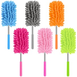 TIMIVO Mini Duster for Cleaning, 360° Bendable Hand Dusters with Extension Pole, Washable Small Duster for Car Interior, Office, Furniture