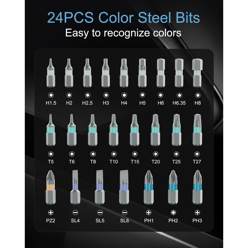 24 in 1 Magnetic Screwdriver Set, DIY Ratchet Screwdriver Set,