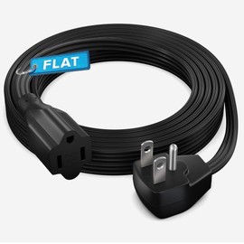 Maximm Extension Cord Heavy Duty (10 Feet) Flat Wire 3-Prong Flat Plug, 14 AWG Power Cord - UL Certified, White, Ideal for Home and Office Use, Appliances, Electronics, Power Tools