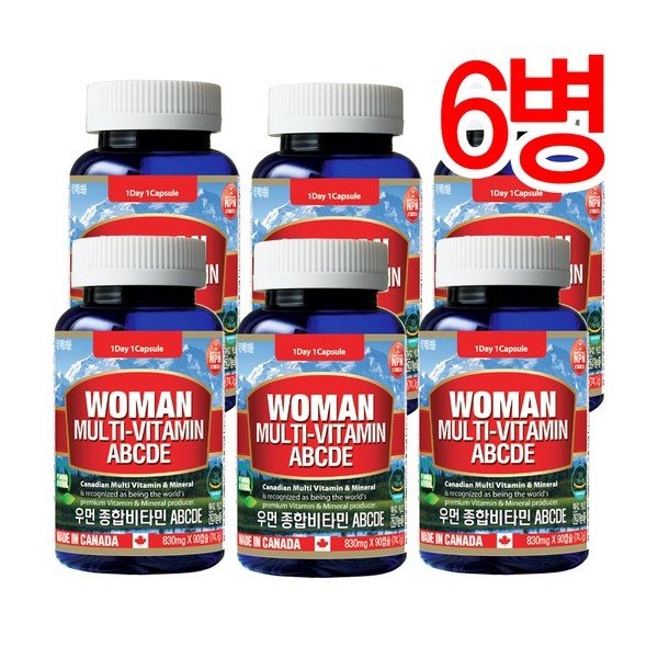 Tonglife Canada Genuine Women&#39;s Multivitamin ABCDE + Mineral 90 Capsules - 6 Bottles / 통라이프 캐나다정품 우먼종합비타민ABCDE+미네랄 90캡슐-6병