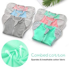 NARUTOO Swaddle Wrap for Baby, Baby Cotton Sleeping Bag, Multifunction Cuff Removable Baby Blanket, Suit for Kids Aged 3-6 Months (Green)