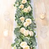 TOCHGREEN 2 Pack 12Ft Artificial Eucalyptus Flower Garland with Champagne