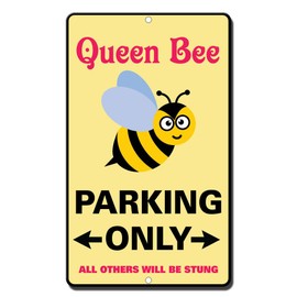 Queen Bee Parking Only All Others Will Be Stung Novelty Funny SignVinyl Sticker Decal 8"
