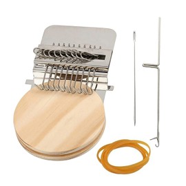 Small Weaving Loom, Speedweve Darning Type Weave Tool, Wooden Weaving Frame Loom for Beginners, Quickly Household Mending Loom, Hand Craft DIY Weaving Repair Tool for Jeans,Socks and Clothes (10 Hooks)