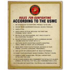 Rules For Gun Fighting - USMC Wall Decor Print, Patriotic Military Wall Art, Veterans Office Decor, Home & Classroom Decor (Unframed, 11 x 14 inches)