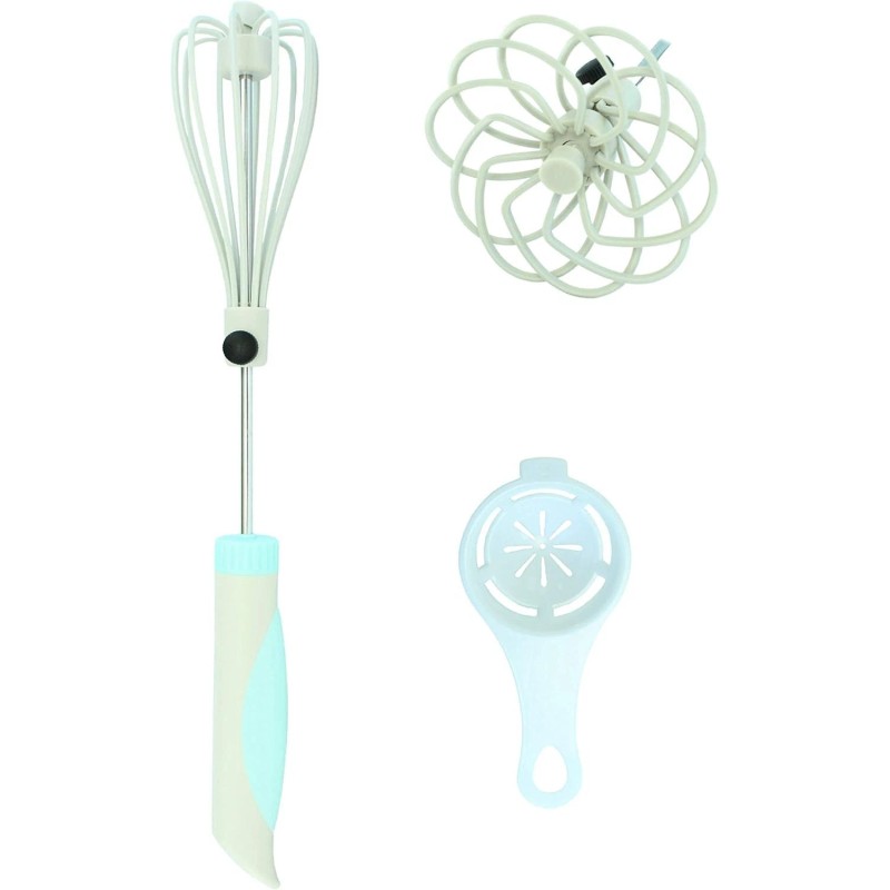 unbrended Hand Push Egg Beater Spin Whisks + Separator –