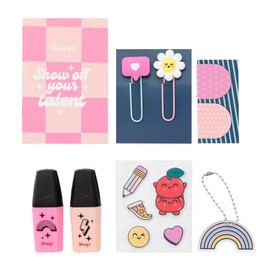 Mr. Wonderful - Kit to decorate your diary 2025 - Make it fun - Includes 4 embossed stickers and 2 mini highlighters