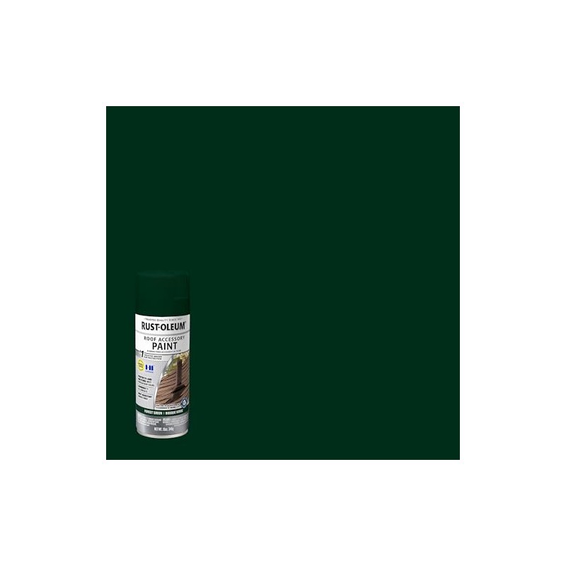 Rust-Oleum 383419- Roofing Accessory Coating Spray, 12 oz, Forest Green