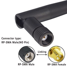 BOOBRIE 3DBi 2.4GHz 5.8GHz WiFi Antenna Dual Band Antenna Wifi Signal Omni-directional RP-SMA Male for Wireless Network Router/WiFi Booster/USB Adapter/PCI(Pack of 2)