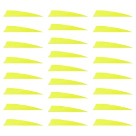 sourcing map Arrow Vanes Arrow Fletching 4" Shield Shape Turkey Feathers for Hunting DIY Shooting(Lemon Yellow, Pack of 25)
