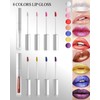 Glitter Lipgloss Rot, Metallic Shimmer Flüssiger Lippenstift 24 Stunden Halt,