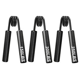 COVVY Hand Grip Strengthener(150, 200, 250 lbs),No Slip Heavy Grippers,Finger Wrist & Forearm Exerciser,Arm Muscle Builder,Metal Grip Strength for Beginners and Professionals,Home Office & Gym,3 Pack