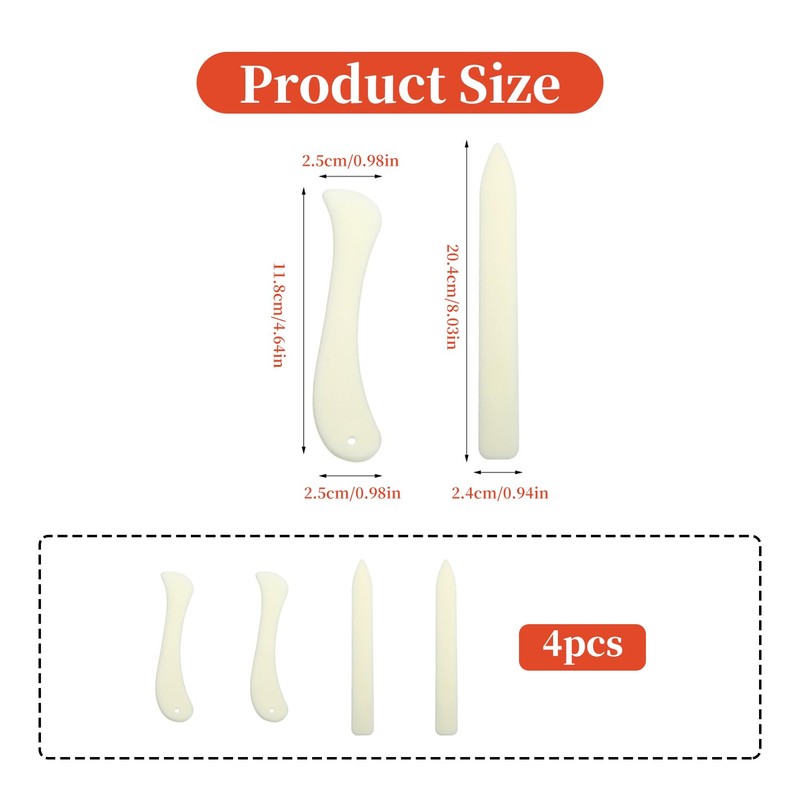 Pack of 4 Folding Legs for Paper, Bone Folder for
