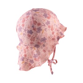 Sterntaler Corale Sun Hat - Girls' Swimming Hat - UV Protection 50+ Summer Hat for Beach and Swimming Pool - with Neck Protection and Ties - Baby Children's Headgear - Swimwear, Pale Pink, 51
