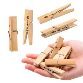 Clothes Pegs Pack of 80 Washing Pegs Heavy Duty Spring Bamboo Laundry Pegs for Washing Lines Laundry Pegs for Arts & Crafts/Card/Pictures Holders Hanging,Non Slip Laundry Pegs Fits Any Clothesline