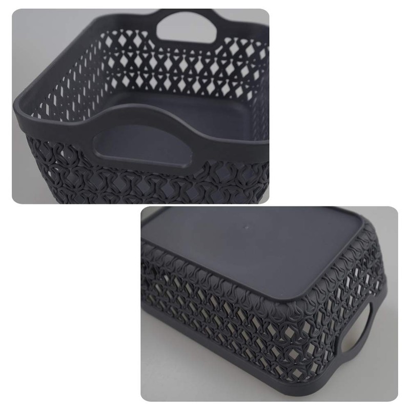 Leendines Mini Desktop Baskets 12 Packs, Grey Plastic Baskets for