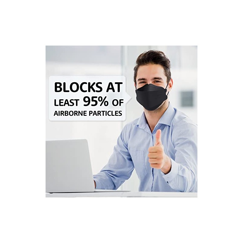 LEVENIS KN95 Face Masks 50 Pack, Breathable Comfortable and Disposable