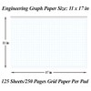 (5-Pack) Engineering Graph Paper Pad - 17" x 11" Grid