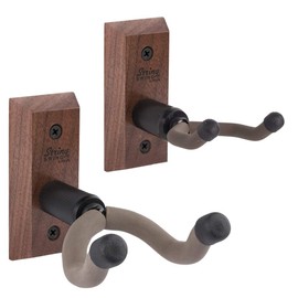 String Swing Guitar & Ukulele Wall Mounts Hanger Pair Matched Walnut CC01K-BW and CC01UK-BW
