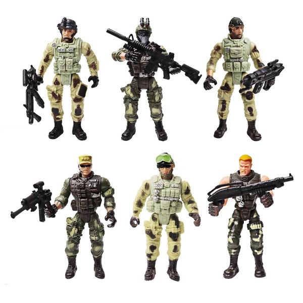 Army Men Action Figures Soldiers Toys with Weapon Accessories / SWAT Team Figure Military Playset for Boys Girls Children Kids 3 4 5 6 7 8 9 Years Old,Great as Christmas,Birthday(Special Troops)