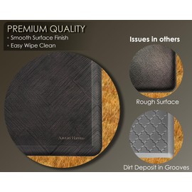 Premium 29.5"x17.3" Cushioned Anti Fatigue Mat, Waterproof, Non Slip Ergonomic Rug for Kitchen Floor, Office Standing Desk and Garage Gel Kitchen Mat (Dark Grayish Brown Chevron)