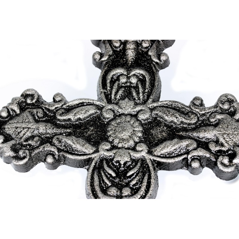 UHRIG Solid Iron Wall Cross, Wrought Iron Crucifix for Hanging,
