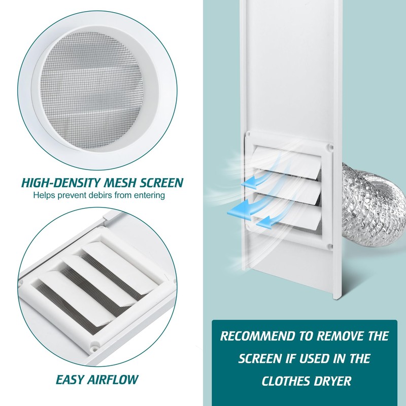 Daisypower Dryer Vent Window Kit, Adjustable Window Vent Kit with